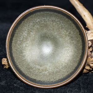 柴烧【灰贝平口盏】杨华华 建阳建盏主人杯 口径9 r44