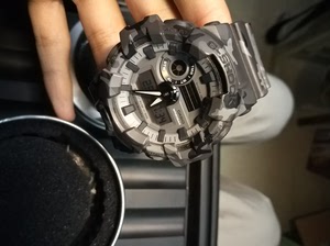 卡西欧运动手表casio[5522]ga-700灰色迷彩