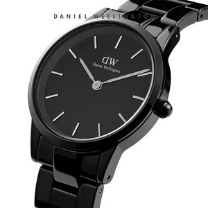 全新闲置 dw手表女小黑瓷 28mm女款时尚黑色陶瓷表 丹尼