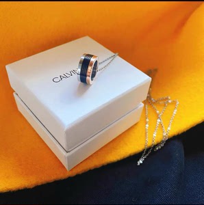 全新ck项链三色疾风系列男女潮简约圆环情侣锁骨链吊坠