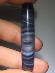 天然蓝沁藏蓝色缠丝玛瑙一线药师线条天珠勒子吊坠项链锁骨链配饰