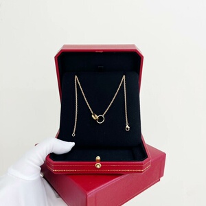 全套闲置cartier卡地亚love系列双环玫瑰金项链,全长_阿里巴巴找货