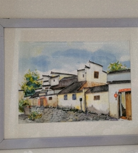 000人付款淘宝水彩画油菜花樱花宏村风景画落日晚霞tb1151036572.