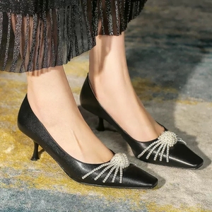 KumiKiwa卡米女鞋2021新款时髦潮流褶皱拼接单鞋 全