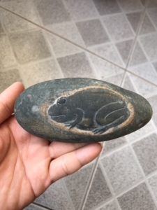 长江奇石雕刻(青蛙),绿泥石雕刻,手工雕刻,可以当手把件.