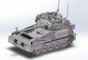 英国蝎式坦克三维模型，sw打开，有零部件模型，装配体模型。可