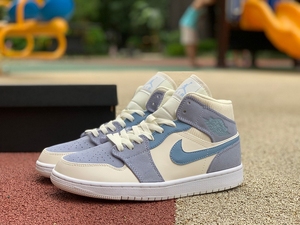 正品乔丹air jordan 1 耐克aj1灰蓝小巴黎灯芯绒