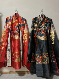 婚服出租【明华堂】大红凤鸾妆花织金圆领袍子孙蟒袍look那人900