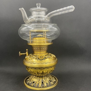 空气灯煤油灯茶炉 潮汕工夫茶黄铜茶灯 煮水煮茶器精品茶具 自
