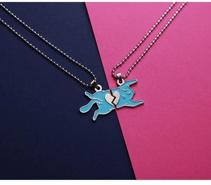 leon karssen心碎蓝污猫情侣项链bff penda