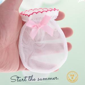 婴儿防抓冰丝手套抽绳系带婴儿可调节高弹手套新生儿护手套夏款