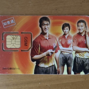 王励勤，张怡宁，马琳2007年中国乒乓球世界冠军联通如意通卡