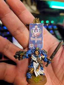 战锤 40k 星际战士 连长 官方棋子开模,合金成品 ,旗子