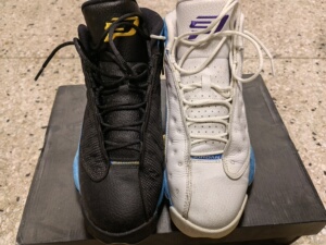 000人付款淘宝正品aj13白蓝保罗43码  乔丹13代高帮cp3eminem