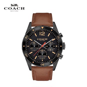 coach/蔻驰preston系列时尚简约皮带石英手表男表