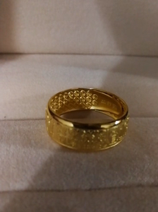 周生生多福字足金黄金戒指时尚开口金戒指男士婚戒纪念送礼非周大