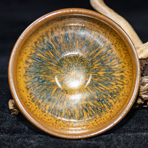 柴烧【花团锦簇】曾伟 建阳建盏主人杯 口径9.1 m22