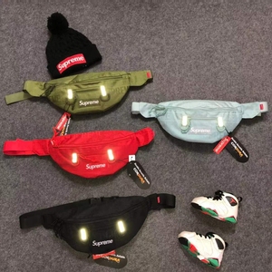 it代购正确版本满印花supreme斜挎包19ss过毒腰包包