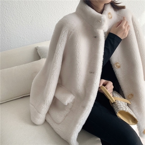 安娜同款羊剪绒大衣冬季新款颗粒羊羔毛皮毛一体皮草外套女