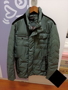 【绅贵】男款墨绿色羽绒服夹克，175/ L号。