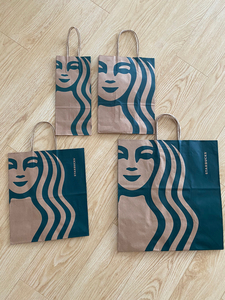 星巴克店用手提牛皮纸袋子