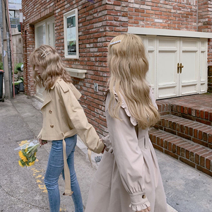 【conybabe宋黛少女品牌】宋黛卡其色风衣小个子中长款英