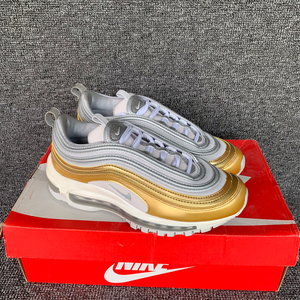 正品36码耐克air max97白金成色很好有原盒鞋带非原装