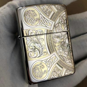 全新正版zippo 天启四骑士 镀铬盔甲精雕双色漏铜 zp送