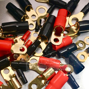 嘉利堡紫铜加厚o型端子车载汽车音响电源线接线耳铜鼻子