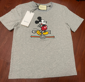 全新童装潮牌童装gucci短袖130码 米奇联名款 胸前都是