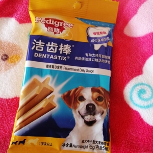 75克*12包宝路pedigree成犬洁齿棒60根狗狗零食狗
