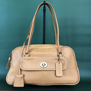 coach vintage 奶黄棕 枕头包 单肩包 波士顿