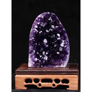 天然水晶原矿标本紫水晶晶簇摆件晶洞片紫晶块消磁摆件聚宝盆装饰