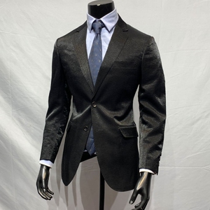 大红鹰清仓 男黑色羊毛春秋修身商务绒面休闲两粒扣小西服