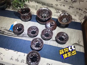 【九龙盏套装】曹斌师傳作品:九龙盏套装.坚持使用原矿原釉,采