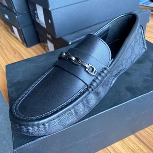 coach 蔻驰男鞋男士平底鞋一脚蹬驾车鞋牛皮材质