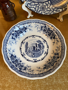 回流瓷器 nikko 日光骨瓷 青花葵口 果子钵