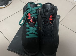 aj6黑红鞋带
