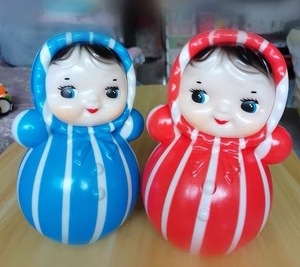 不倒翁娃娃 红色蓝色 8090后玩具怀旧 琴不倒