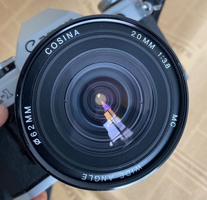 确善能cosina20mmf3.8广角镜头,佳能fd口