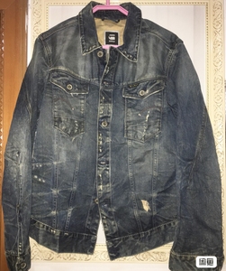 gstar 元年铁锈 牛仔夹克外套,突尼斯产. 3d弯刀 铁