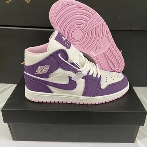Air Mid  AJ1粉紫 紫葡萄男女鞋复古中帮篮球鞋休闲