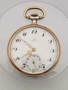 瑞士omega欧米茄银壳开面古董怀表    瑞士原装omeg