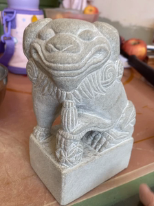 手工雕刻,石头制品 陕北炕头狮 石狮子 品相如图