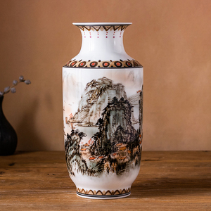 官窑老瓷花瓶系60-70年代陈列瓷洪江大球泥纯手绘插花摆件收藏瓷