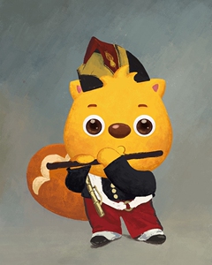 一花#006吹笛少年贝瓦(静态) "装饰画"无框