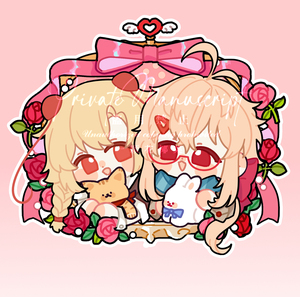 模板约稿  梦女oc  q版 情侣头像 双人情人节 黄瓜牌