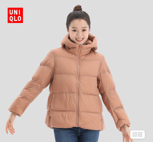 优衣库红色羽绒服女