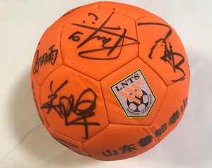 包邮 山东鲁能泰山队签名足球 蒿俊闵 王大雷 费莱尼签名
