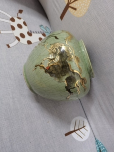 日本回流相马烧花瓶,保存完整